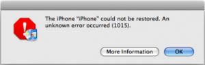 itunes error code 1015, 1016