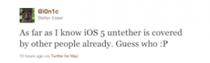 ios5 untethered jailbreak tweet