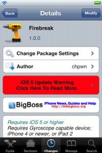 Firebreak iPhone tweak