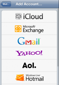 web email services for iPhone running iOS 5