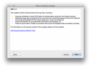 iOS 5.1.1 upgrade